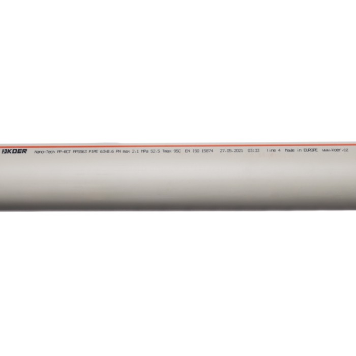 Труба поліпропіленова PN16 Koer PPR 63x8,6 (KR3078) Труба поліпропіленова PN16 Koer PPR 63x8,6 (KR3078)