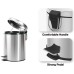 Відро для сміття кругле Zerix Solo-TC0103 SS Color 3 л колір нержавійка (ZX5895)