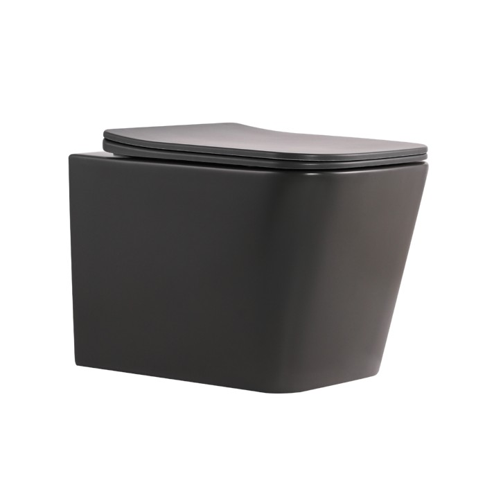 Унітаз підвісний Tern Ultra Quiet 490×365×325 мм, Anthracite, з сидінням Slim Duroplast / Soft-close / Quick Release QT17332303ASAN Qtap