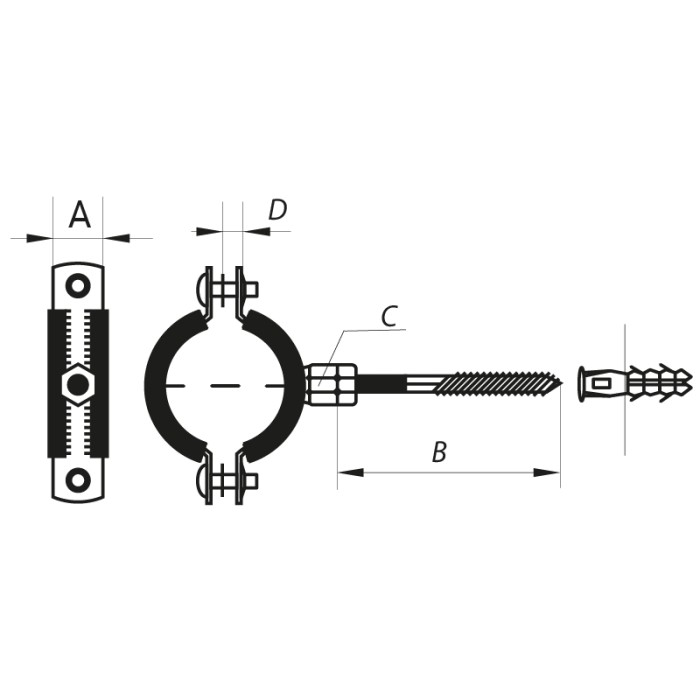 Хомут трубний оцинкований Koer KCB.20 3/4 "(26-30) чорний (KR2796) Хомут трубний оцинкований Koer KCB.20 3/4 "(26-30) чорний (KR2796)