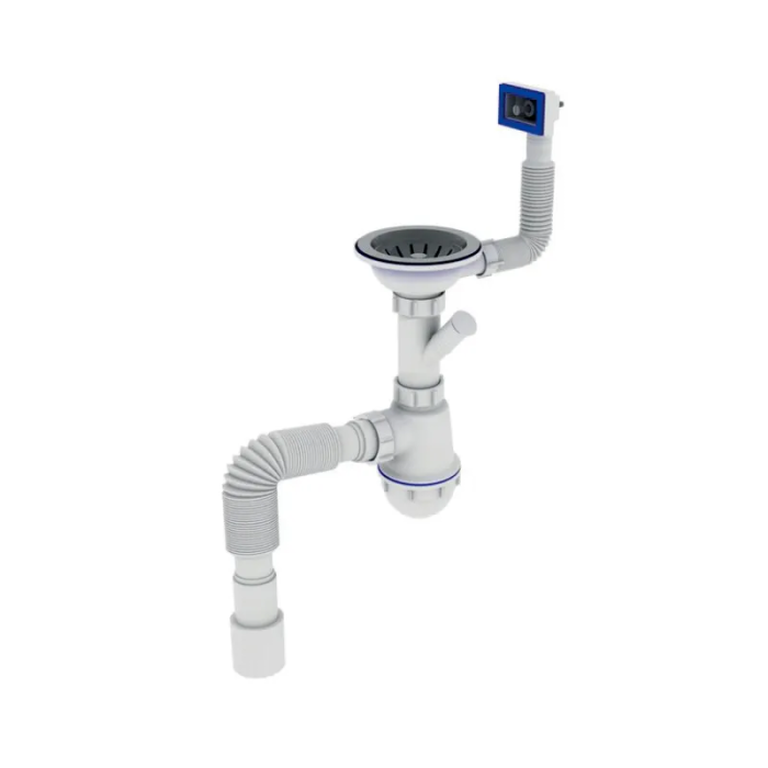 Сифон для кухні Zerix SK-02-B 3 1/2"x40 з різьб. випуском та відведенням для пральної машини (ZX4953) Сифон для кухні Zerix SK-02-B 3 1/2"x40 з різьб. випуском та відведенням для пральної машини (ZX4953)