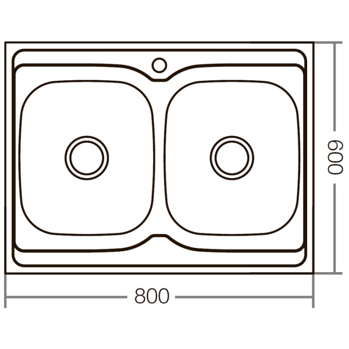 Кухонна мийка накладна Zerix Z8060B-08-180E (Satin) (ZX1620) Кухонна мийка накладна Zerix Z8060B-08-180E (Satin) (ZX1620)