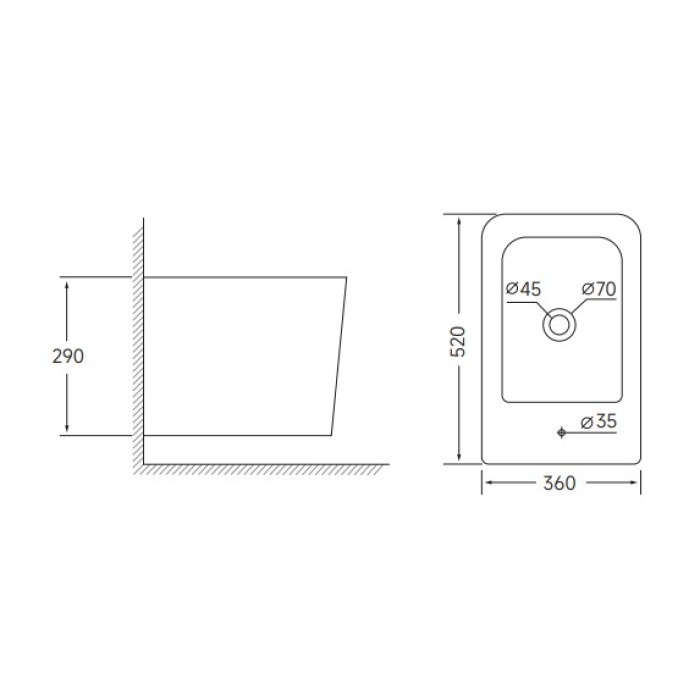 Біде підвісне Mixxus QUADRO-0502 520x360x290mm (MI6713) Біде підвісне Mixxus QUADRO-0502 520x360x290mm (MI6713)