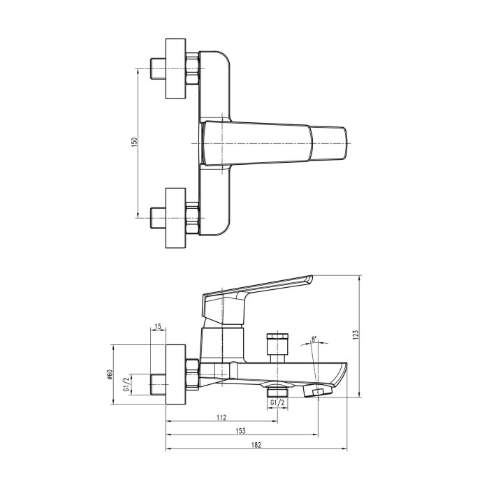 Змішувач для ванни TOPAZ LEXI TL 21101A-H57-CW Змішувач для ванни TOPAZ LEXI TL 21101A-H57-CW