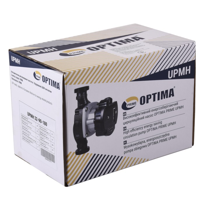 Насос циркуляційний енергоощадний Optima PRIME UPMH 32-90AUTO 180мм + гайки Насос циркуляційний енергоощадний Optima PRIME UPMH 32-90AUTO 180мм + гайки