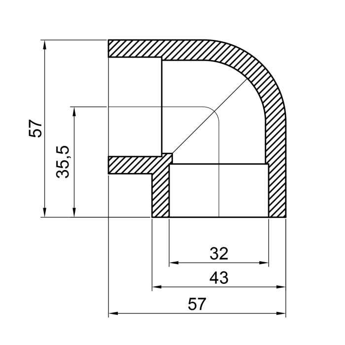 Кутик PPR Thermo Alliance 32, 90° Кутик PPR Thermo Alliance 32, 90°