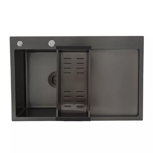Кухонна мийка GAPPO GS7850-6L накладна 780x500 мм, поверхня PVD, чаша лівая