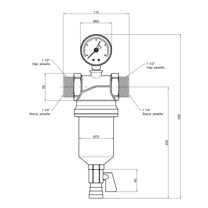 Фільтр самопромивний Icma 1 1/4" №750 Фільтр самопромивний Icma 1 1/4" №750