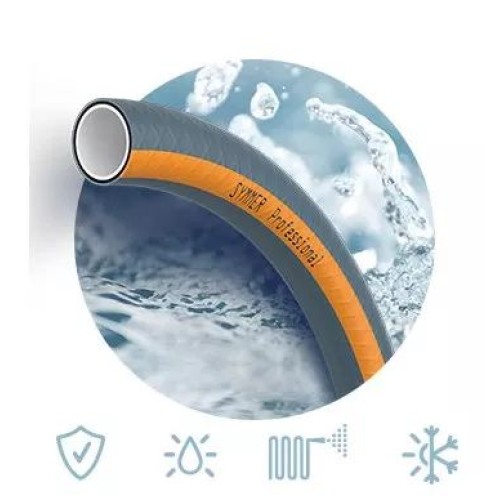 Шланг PROFESSIONAL Ø 1/2" 30м, 4х сл. (сірий з жовтою смугою) (кратно 30м) {30}