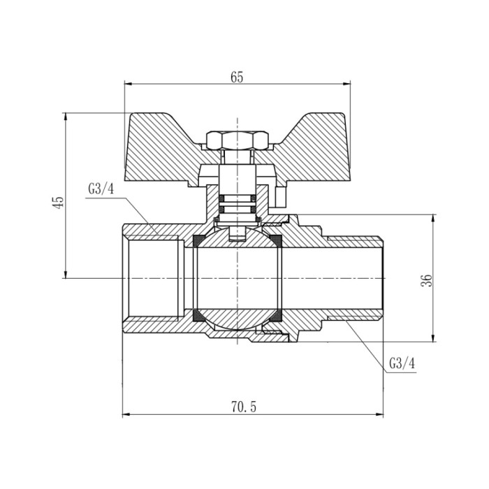 Кран кульовий Thermo Alliance Forte 3/4" ВЗ для газа (метелик) SF607G20 Кран кульовий Thermo Alliance Forte 3/4" ВЗ для газа (метелик) SF607G20
