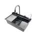 Мийка багатофункціональна Zerix ZH7546-SET-05 Decor Graphite з вбудованим змішувачем з нерж.сталі (ZM5592)