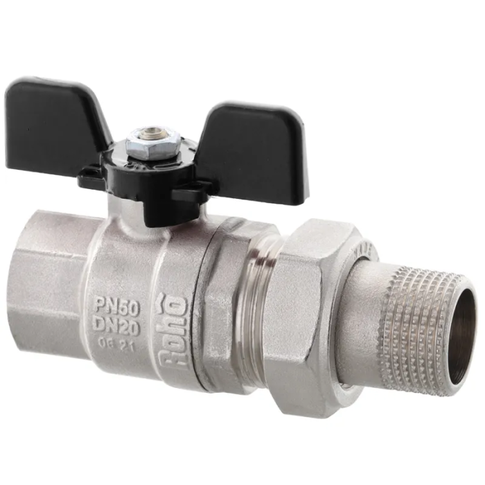 Кран з американкою Roho R105-075B - 3/4" прямий (RO0111) Кран з американкою Roho R105-075B - 3/4" прямий (RO0111)