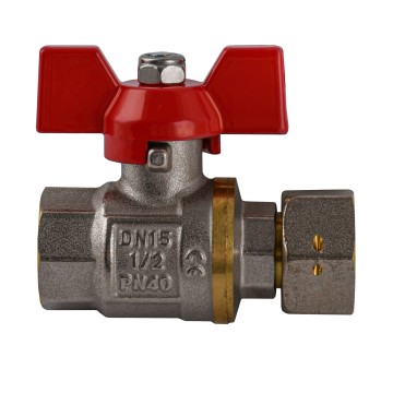 Кран кульовий прямий з накидною гайкою SOLOMON 1/2″ ВВ PN40  (V6002-S)