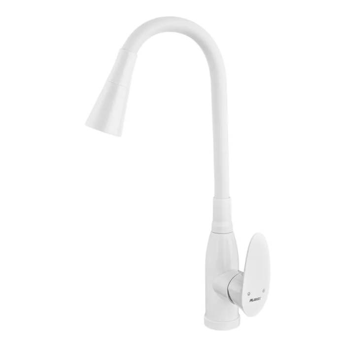 Змішувач для кухні PLAMIX CEZAR-011-B SET WHITE REFL.WHITE з силіконовим виливом, з підведенням (PM0718) Змішувач для кухні PLAMIX CEZAR-011-B SET WHITE REFL.WHITE з силіконовим виливом, з підведенням (PM0718)