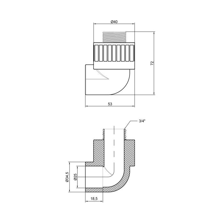 Кутик PPR Thermo Alliance 25х3/4" ЗР Кутик PPR Thermo Alliance 25х3/4" ЗР