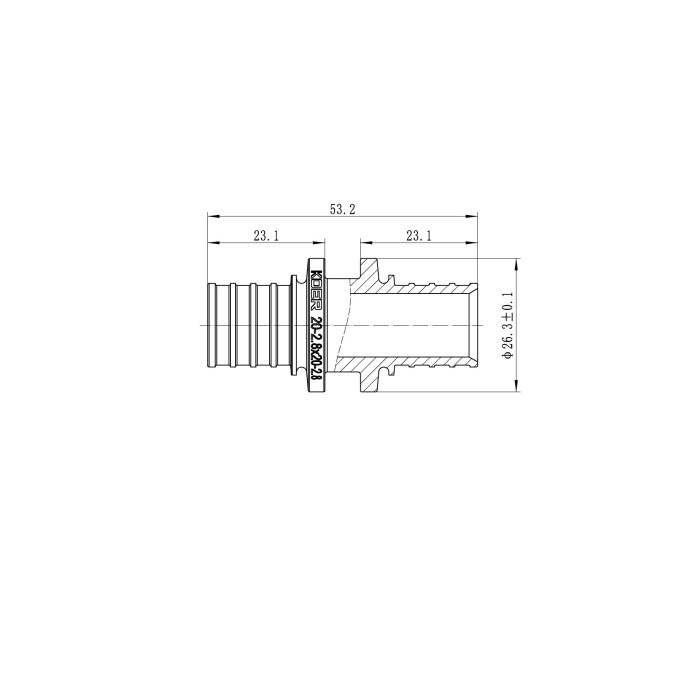 Муфта з'єднувальна рівнопрохідна Koer KA.С20 - 20(2.8mm) x 20(2.8mm) (KR4856) Муфта з'єднувальна рівнопрохідна Koer KA.С20 - 20(2.8mm) x 20(2.8mm) (KR4856)