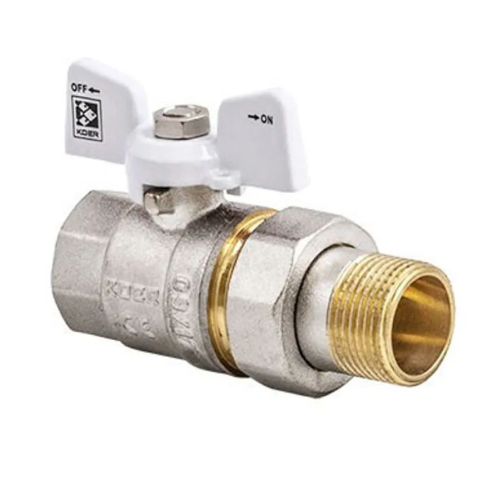 Кран з американкою 1/2" (Koer KR.227.W) білий (KR0015) Кран з американкою 1/2" (Koer KR.227.W) білий (KR0015)