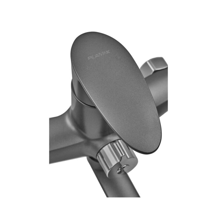 Змішувач для ванни Plamix CEZAR-006 EURO SET Graphite, зі шлангом, лійкою та кронштейном (PM0691) Змішувач для ванни Plamix CEZAR-006 EURO SET Graphite, зі шлангом, лійкою та кронштейном (PM0691)