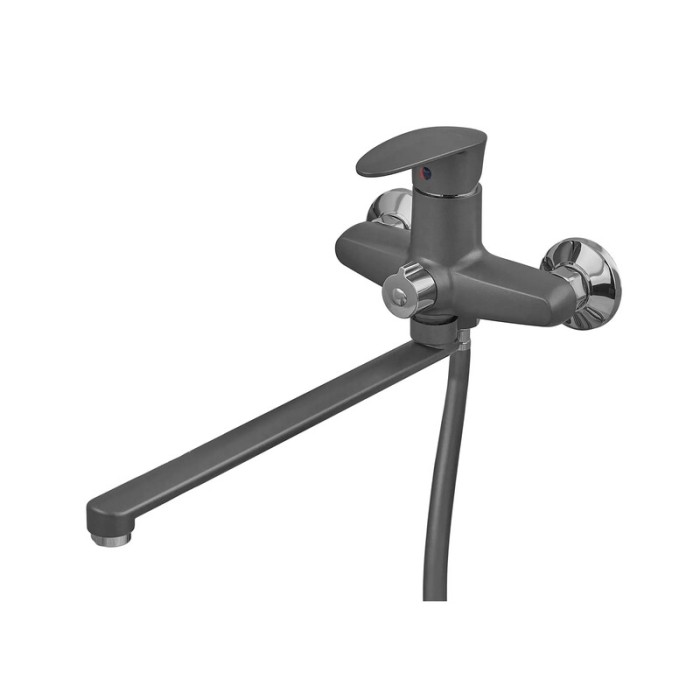 Змішувач для ванни Plamix CEZAR-006 EURO SET Graphite, зі шлангом, лійкою та кронштейном (PM0691) Змішувач для ванни Plamix CEZAR-006 EURO SET Graphite, зі шлангом, лійкою та кронштейном (PM0691)