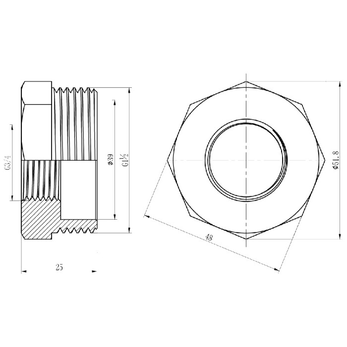 Футорка Thermo Alliance Forte 1" 1/2х3/4" ЗВ SF3744020 Футорка Thermo Alliance Forte 1" 1/2х3/4" ЗВ SF3744020