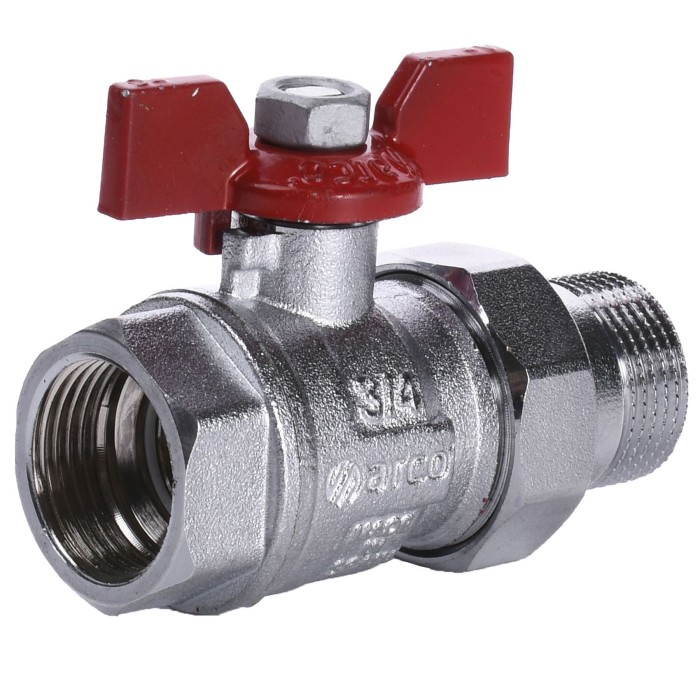 Кран кульовий прямий з американкою ARCO 3/4″ TURIA 0117408 Кран кульовий прямий з американкою ARCO 3/4″ TURIA 0117408
