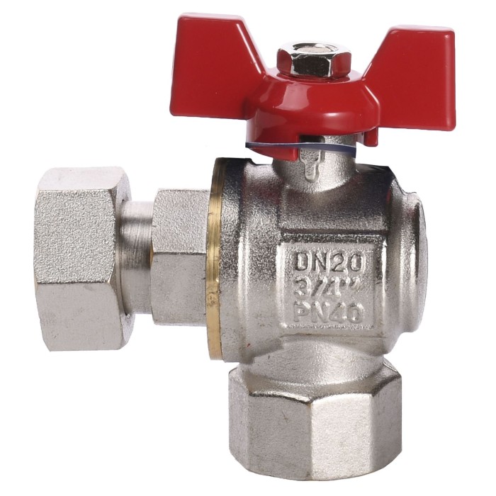 Кран кульовий кутовий з накидною гайкою SOLOMON 3/4″ ВВ PN40 160401 Кран кульовий кутовий з накидною гайкою SOLOMON 3/4″ ВВ PN40 160401
