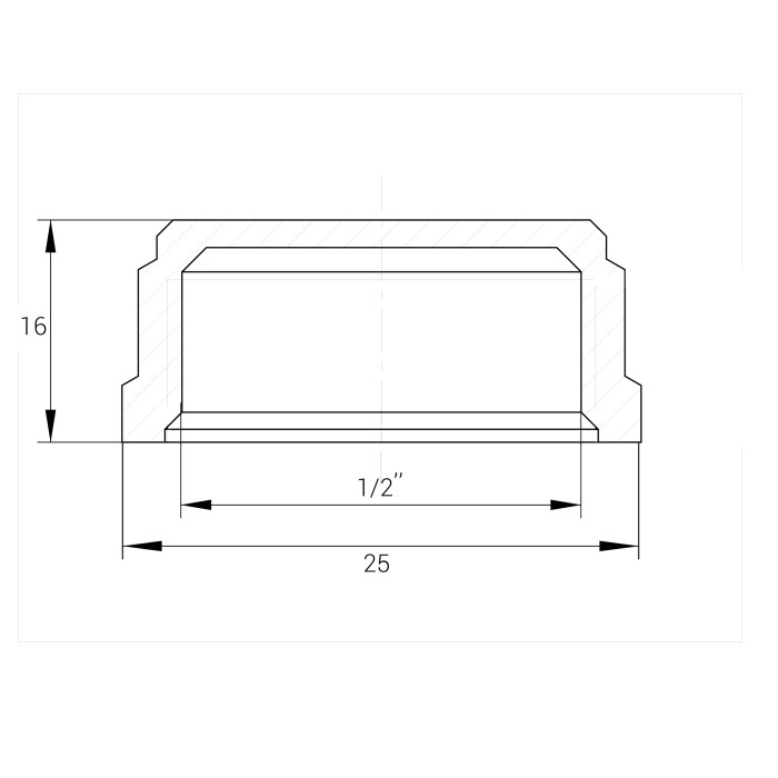 Заглушка 1/2″В нікельована під пломбу NC301P OPTIMUM Заглушка 1/2″В нікельована під пломбу NC301P OPTIMUM