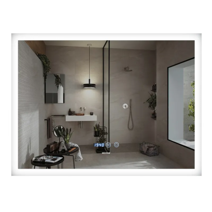 Дзеркало Mixxus FLAT MR04-80x60 з Led Touch, Anti-fog, димером, регулятором яскравості, годинником (MI6928) Дзеркало Mixxus FLAT MR04-80x60 з Led Touch, Anti-fog, димером, регулятором яскравості, годинником (MI6928)