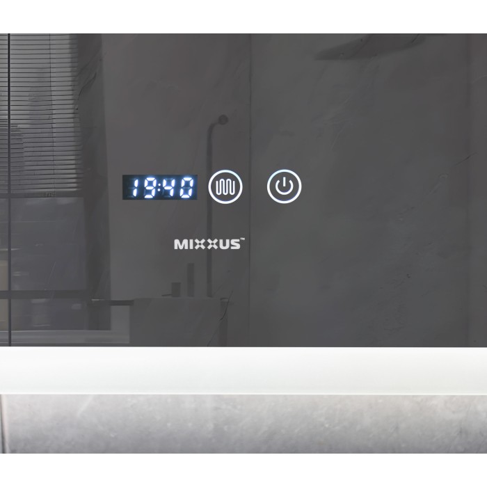 Дзеркало Mixxus FLAT MR04-80x60 з Led Touch, Anti-fog, димером, регулятором яскравості, годинником (MI6928) Дзеркало Mixxus FLAT MR04-80x60 з Led Touch, Anti-fog, димером, регулятором яскравості, годинником (MI6928)
