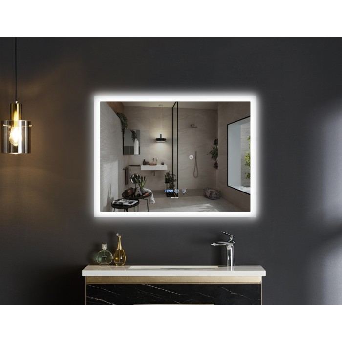 Дзеркало Mixxus FLAT MR04-80x60 з Led Touch, Anti-fog, димером, регулятором яскравості, годинником (MI6928) Дзеркало Mixxus FLAT MR04-80x60 з Led Touch, Anti-fog, димером, регулятором яскравості, годинником (MI6928)
