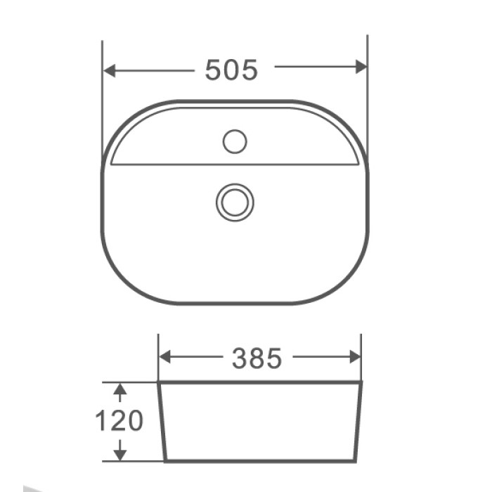 Умивальник накладний керамічний Mixxus Premium Ellipse-0201 505x385x120mm (MP6482) Умивальник накладний керамічний Mixxus Premium Ellipse-0201 505x385x120mm (MP6482)