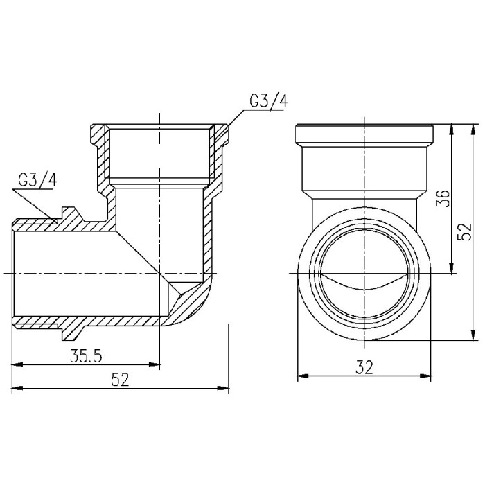 Кут Thermo Alliance Forte 3/4" ВЗ SF37220 Кут Thermo Alliance Forte 3/4" ВЗ SF37220