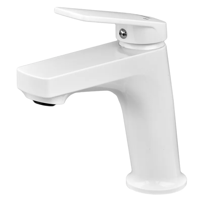 Змішувач для умивальника Plamix Lucas-001 SET White з підведенням (PM0706) Змішувач для умивальника Plamix Lucas-001 SET White з підведенням (PM0706)
