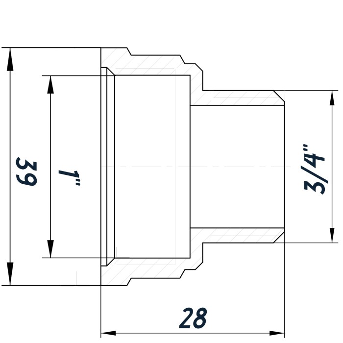 Перехідник редукційний 1″х3/4″ВЗ нікельований восьмигранний NK543O OPTIMUM Перехідник редукційний 1″х3/4″ВЗ нікельований восьмигранний NK543O OPTIMUM