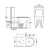 Унітаз-компакт Mixxus BEVEL-0404-T3 660х360х800mm, система змиву TORNADO 3.0 (MI6726)
