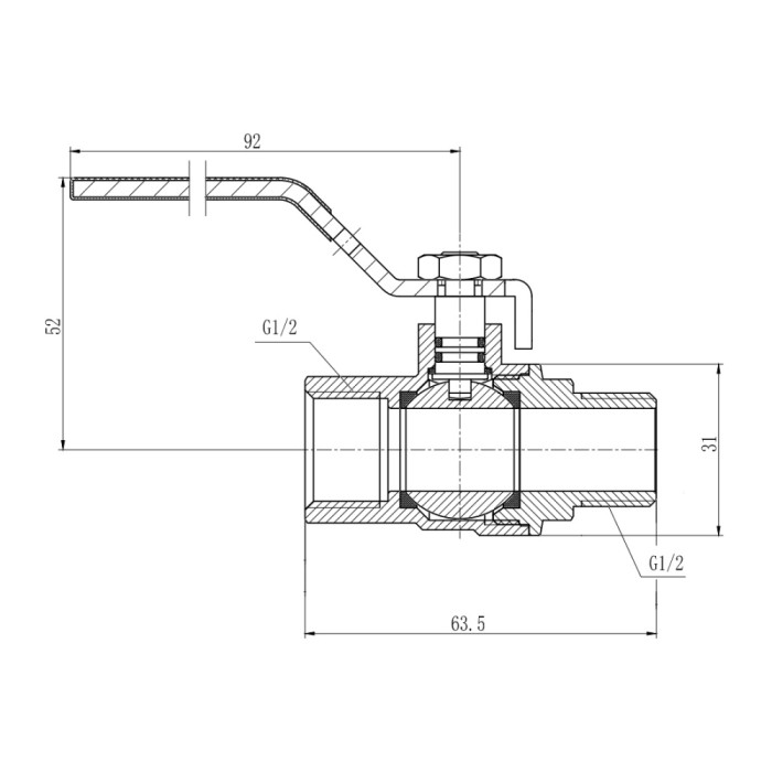 Кран кульовий Thermo Alliance Forte 1/2" ВЗ для газа (ручка) SF605G15 Кран кульовий Thermo Alliance Forte 1/2" ВЗ для газа (ручка) SF605G15