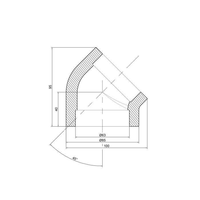 Кутик PPR Thermo Alliance 63, 45° Кутик PPR Thermo Alliance 63, 45°