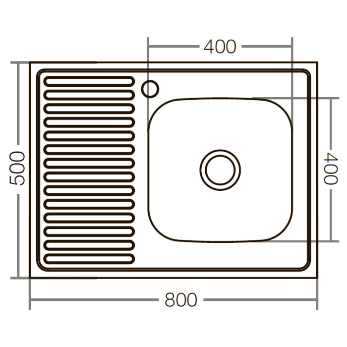 Кухонна мийка накладна Zerix Z8050R-06-160E (Satin) (ZX1613) Кухонна мийка накладна Zerix Z8050R-06-160E (Satin) (ZX1613)