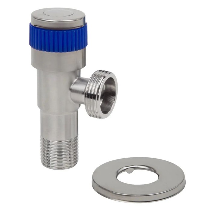 SOL22B-20 BLUE кран приладовий 1/2"X3/4" синя ручка блістер нерж. {120} SOL22B-20 BLUE кран приладовий 1/2"X3/4" синя ручка блістер нерж. {120}