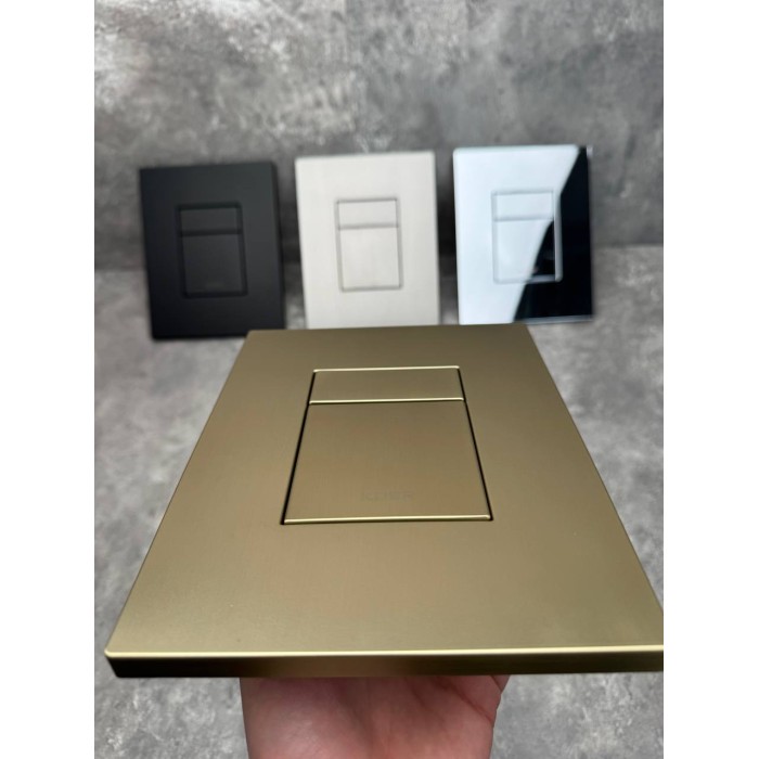 Панель змиву Koer KT-0607-12 157x198x10mm пластикова, кнопка квадратна (колір матове золото) (KR5715) Панель змиву Koer KT-0607-12 157x198x10mm пластикова, кнопка квадратна (колір матове золото) (KR5715)