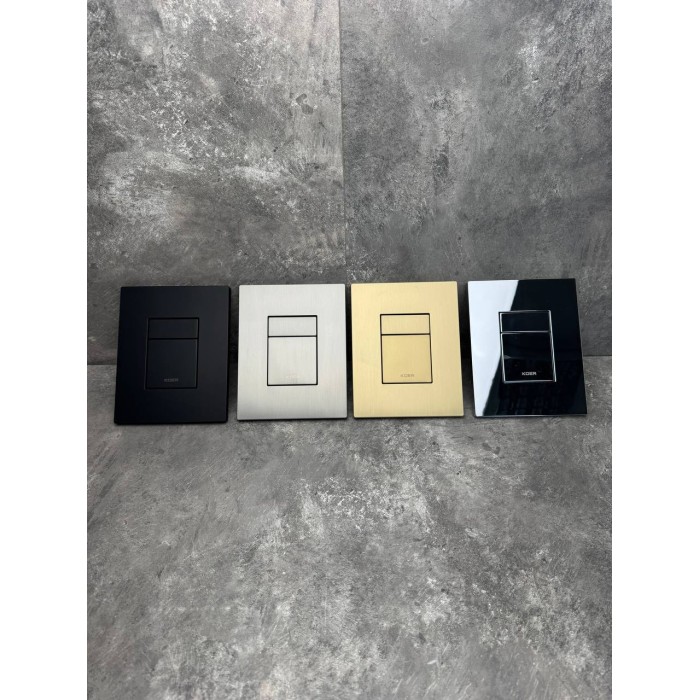 Панель змиву Koer KT-0607-12 157x198x10mm пластикова, кнопка квадратна (колір матове золото) (KR5715) Панель змиву Koer KT-0607-12 157x198x10mm пластикова, кнопка квадратна (колір матове золото) (KR5715)