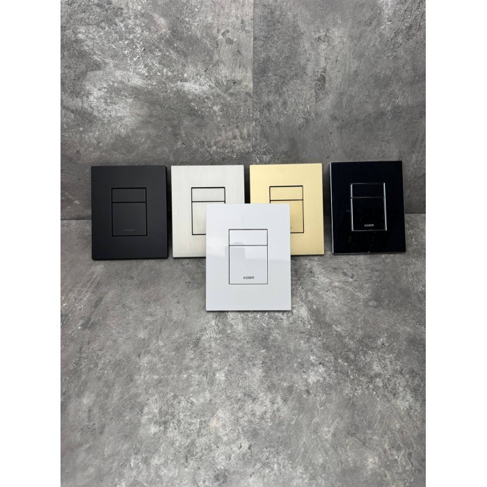 Панель змиву Koer KT-0607-12 157x198x10mm пластикова, кнопка квадратна (колір матове золото) (KR5715) Панель змиву Koer KT-0607-12 157x198x10mm пластикова, кнопка квадратна (колір матове золото) (KR5715)