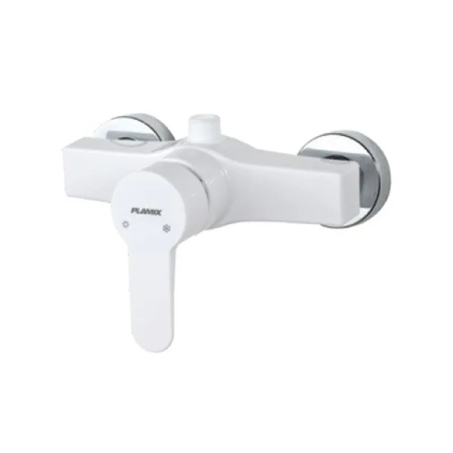 PLAMIX MARIO-003 SET WHITE Змішувач для душа (зі шлангом, лійкою та кронштейном)(Кол.білий)(30шт/ящ)