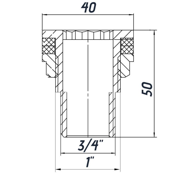 Врізання в бак 3/4″З нікельоване посилене NO304R OPTIMUM Врізання в бак 3/4″З нікельоване посилене NO304R OPTIMUM