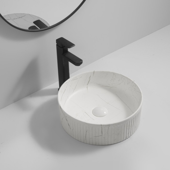 Раковина накладна Mixxus Premium WAVE-0102 MARBLE 370х370х130mm (MP6528) Раковина накладна Mixxus Premium WAVE-0102 MARBLE 370х370х130mm (MP6528)