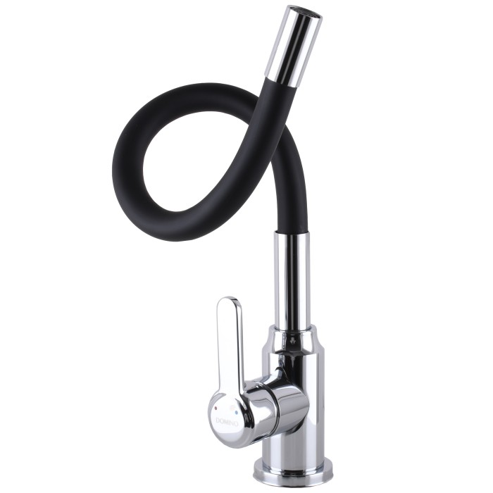 Змішувач для кухні DOMINO ELLIPSE DCC-203L-BLACK гофровилив Чорний,,На Гайці Змішувач для кухні DOMINO ELLIPSE DCC-203L-BLACK гофровилив Чорний,,На Гайці