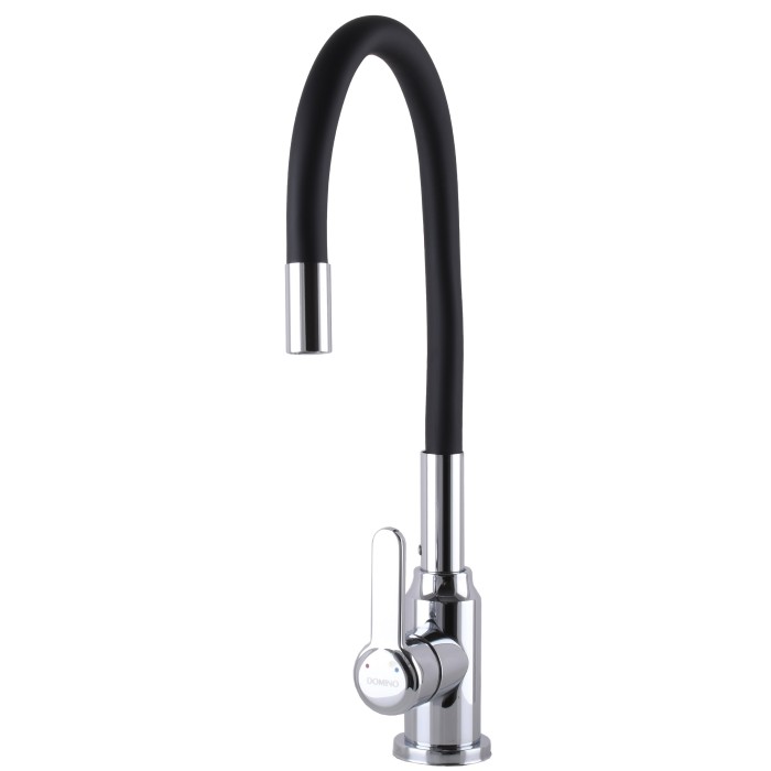 Змішувач для кухні DOMINO ELLIPSE DCC-203L-BLACK гофровилив Чорний,,На Гайці Змішувач для кухні DOMINO ELLIPSE DCC-203L-BLACK гофровилив Чорний,,На Гайці