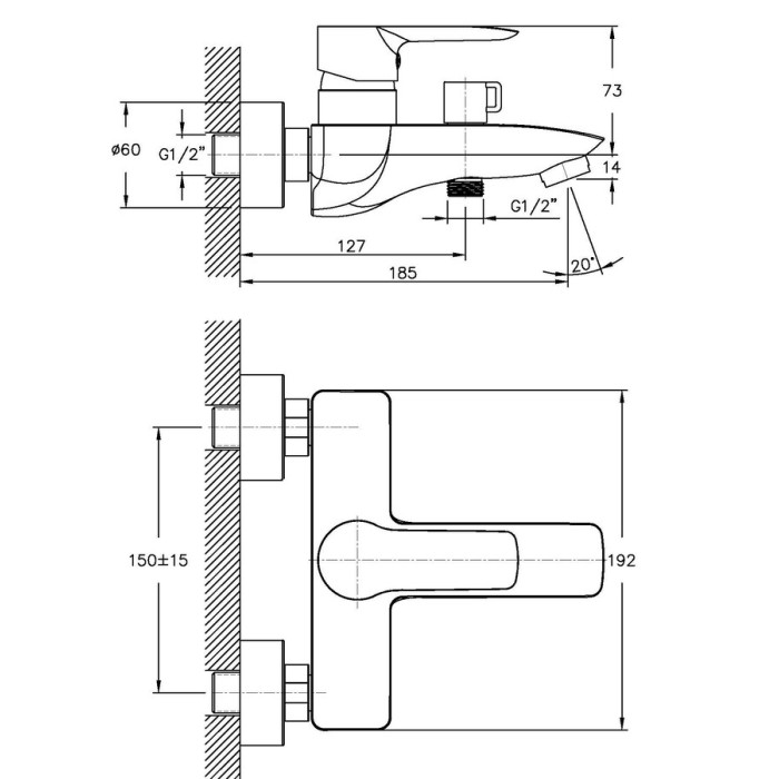 Змішувач для ванни Haiba Columbia 009 (HB0815) Змішувач для ванни Haiba Columbia 009 (HB0815)
