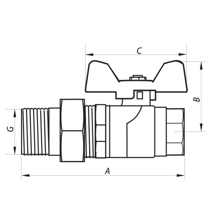 Кран кульовий з американкою 1/2" ГШМ (NF.921) Nolf (NF2961) Кран кульовий з американкою 1/2" ГШМ (NF.921) Nolf (NF2961)