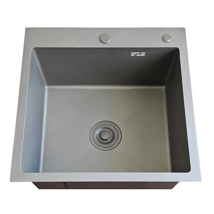 ID 6050 -G мийка одинар.600x500x215мм, (3.0/0.8мм), сифон, дозатор, кошик, PVD Grey {1/1} ID 6050 -G мийка одинар.600x500x215мм, (3.0/0.8мм), сифон, дозатор, кошик, PVD Grey {1/1}